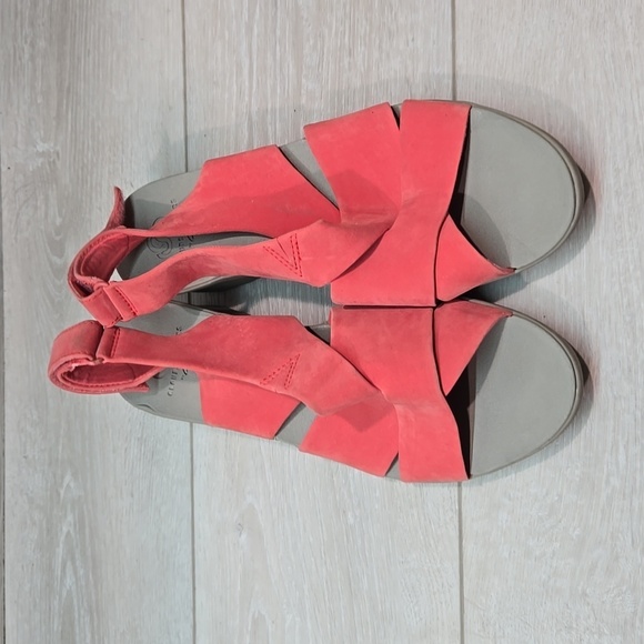 Cloudsteppers by Clarks Women. Oral Caddel Leather Wedge Sandals shoes sz 10M - Picture 3 of 12